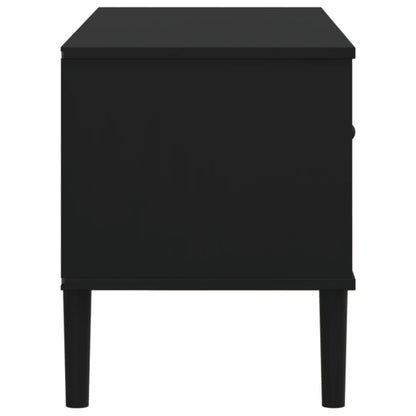 Tv-meubel SENJA 106x40x49 cm rattan massief grenenhout zwart