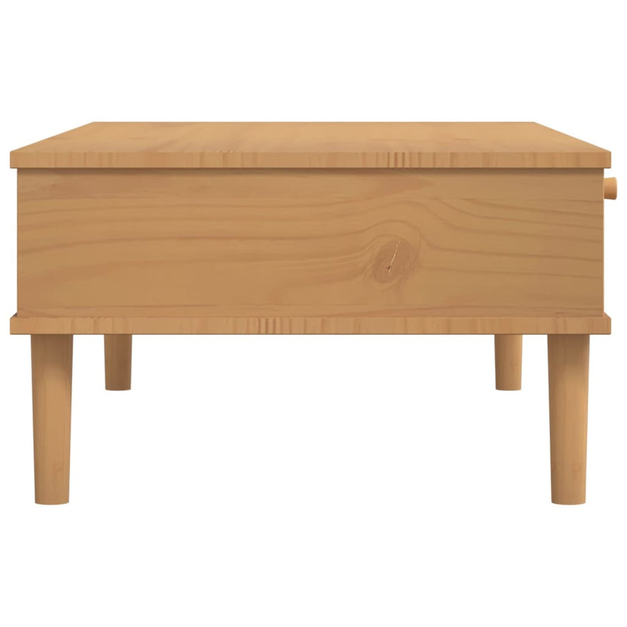 Salontafel Senja 100X55X33 Cm Rattan-Look Massief Hout Bruin