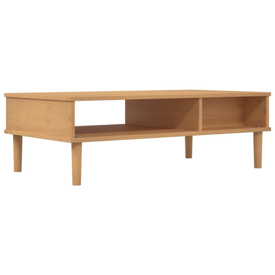 Salontafel Senja 100X55X33 Cm Rattan-Look Massief Hout Bruin
