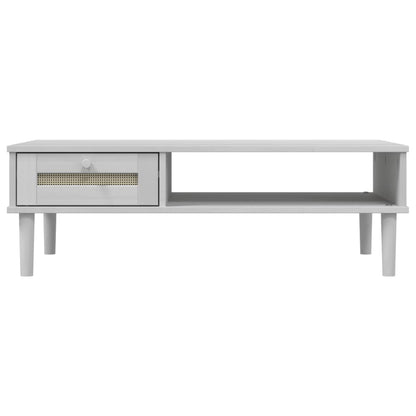 Salontafel Senja 00X55X33 Cm Rattan-Look Massief Hout Wit