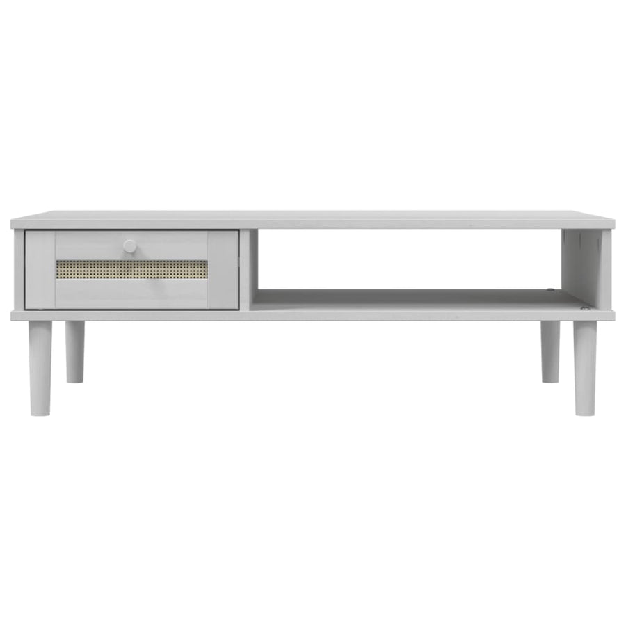 Salontafel Senja 00X55X33 Cm Rattan-Look Massief Hout Wit