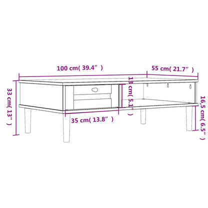 Salontafel Senja 00X55X33 Cm Rattan-Look Massief Hout Wit