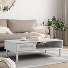 Salontafel 100x55x33 cm massief hout wit