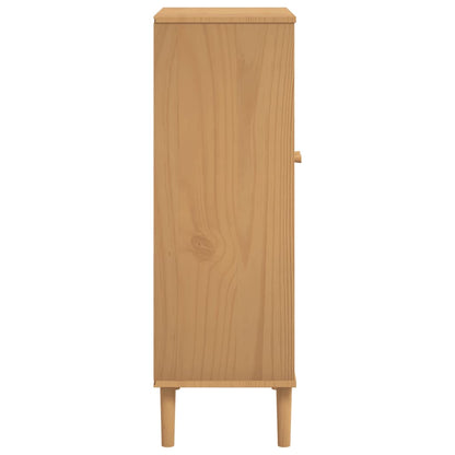Schoenenkast SENJA 59,5x35x107 cm rattan look grenenhout bruin