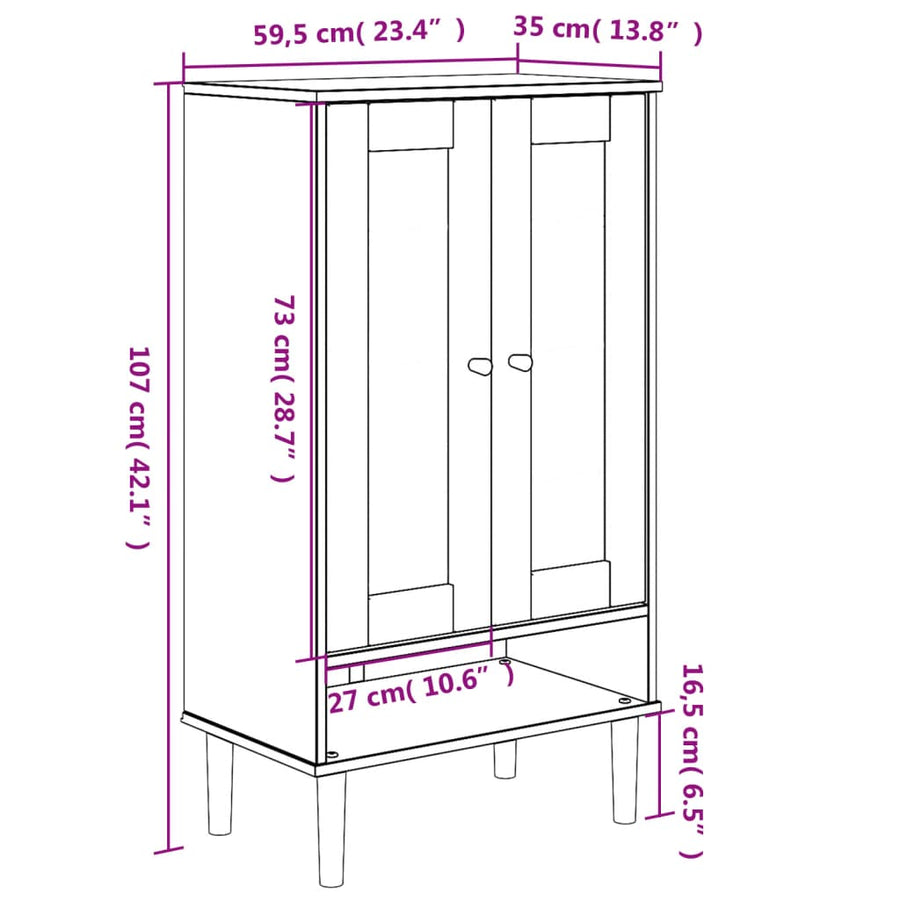 Schoenenkast Senja 59,5X35X107 Cm Rattan Look Grenenhout Wit