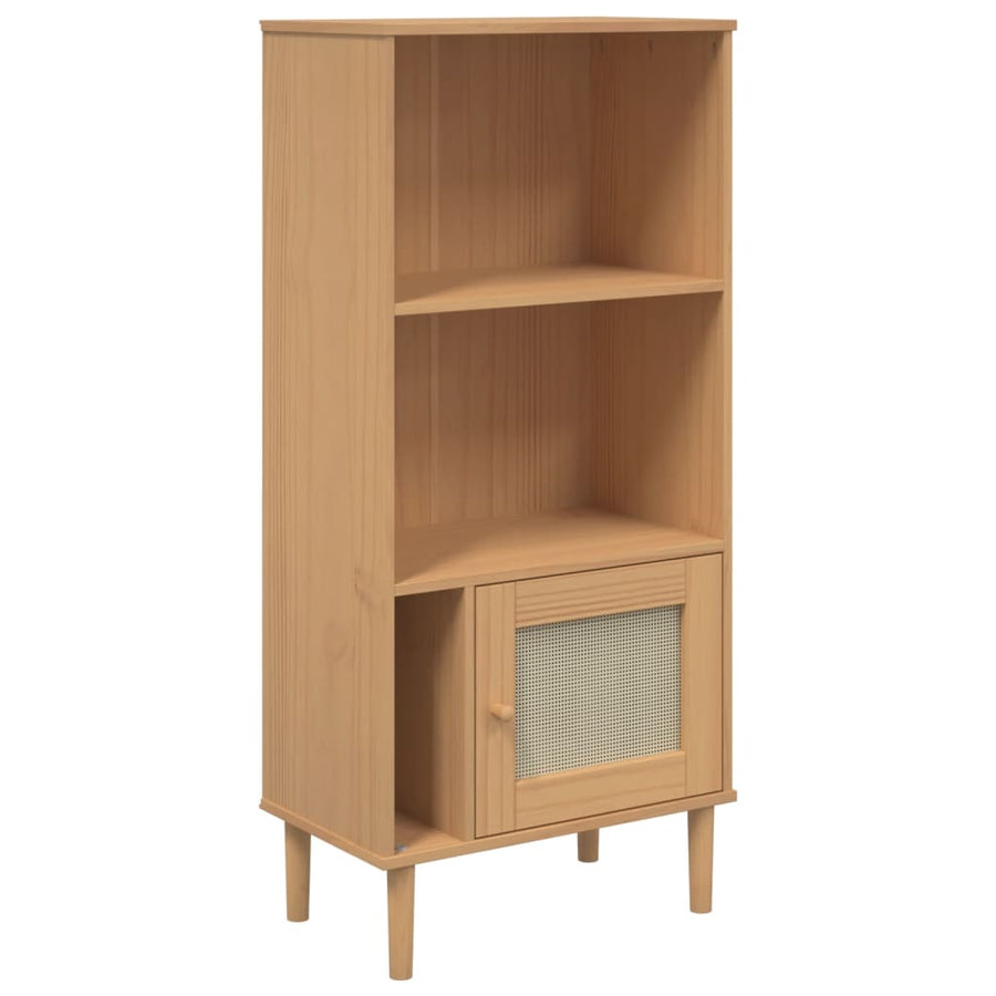 Boekenkast Senja Rattan-Look 60X35X30 Cm Grenenhout Bruin