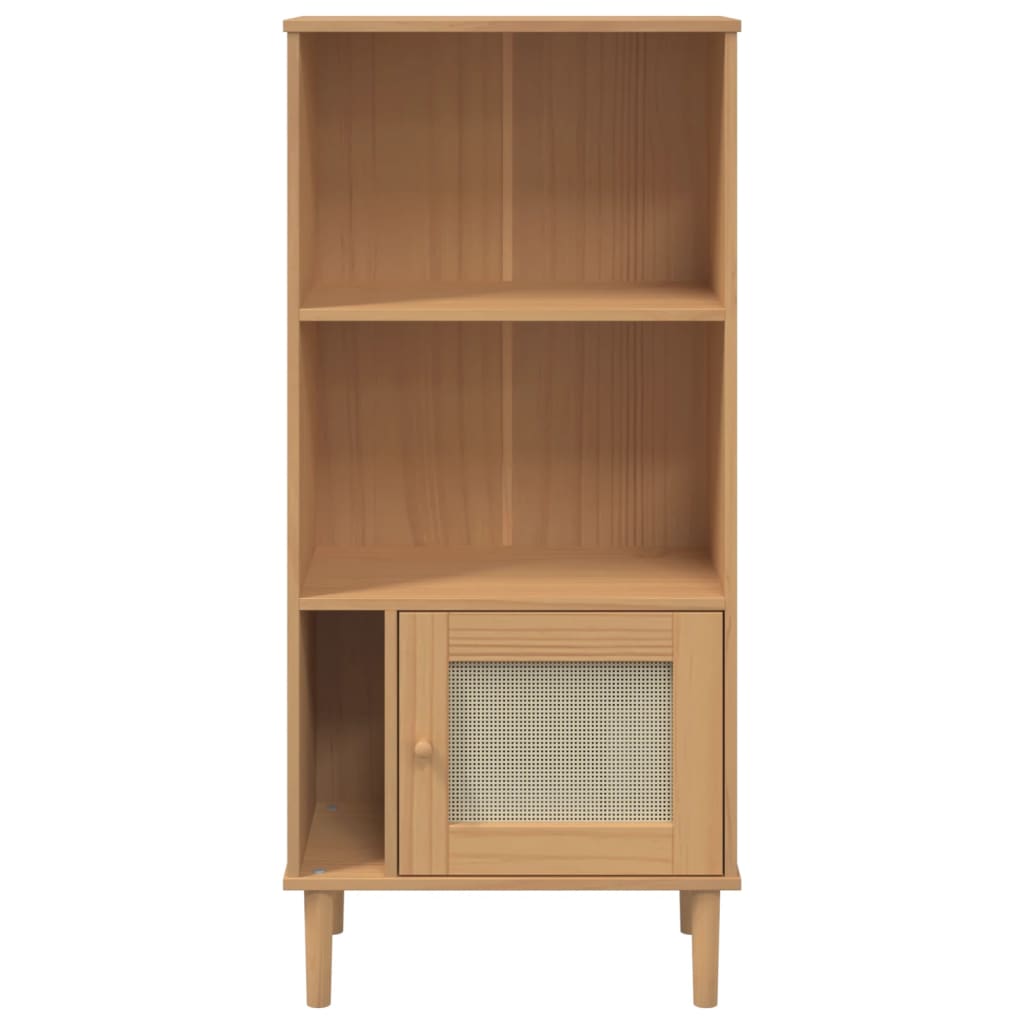 Boekenkast Senja Rattan-Look 60X35X30 Cm Grenenhout Bruin
