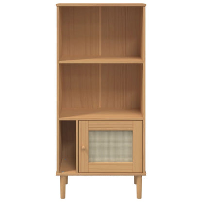 Boekenkast Senja Rattan-Look 60X35X30 Cm Grenenhout Bruin