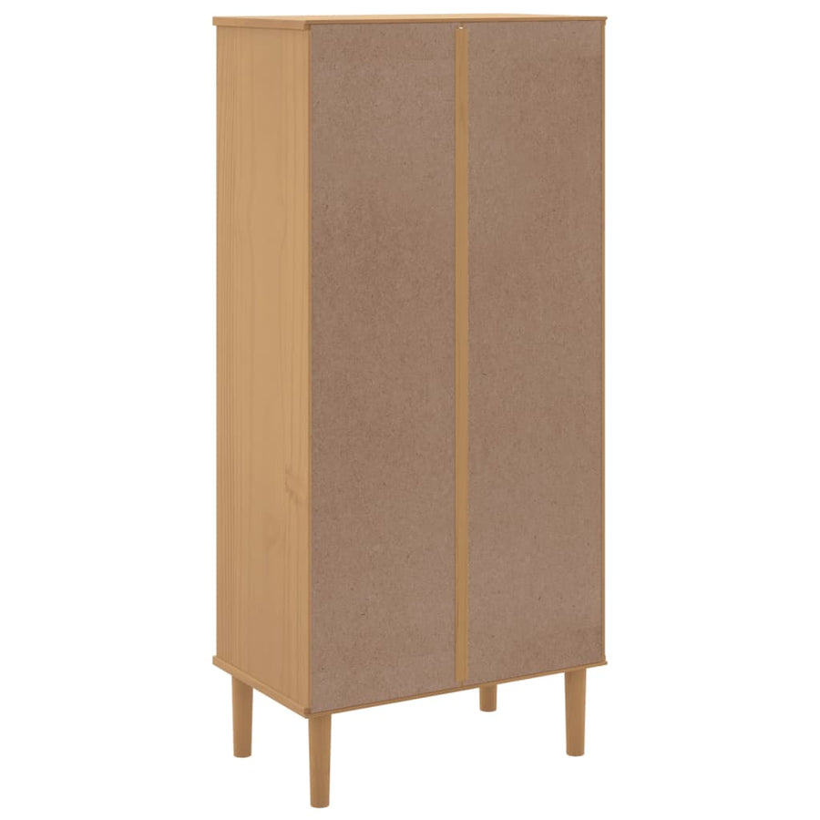 Boekenkast Senja Rattan-Look 60X35X30 Cm Grenenhout Bruin