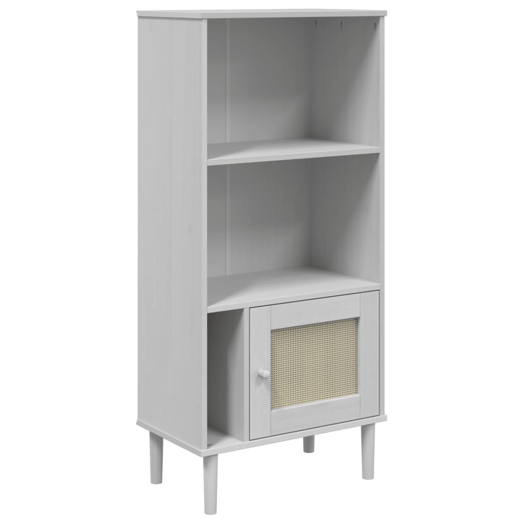 Boekenkast Senja Rattan-Look 60X35X30 Cm Grenenhout Wit