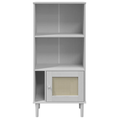 Boekenkast Senja Rattan-Look 60X35X30 Cm Grenenhout Wit