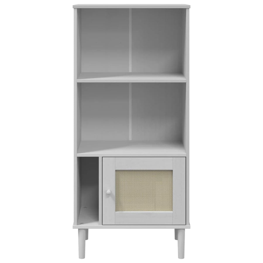 Boekenkast Senja Rattan-Look 60X35X30 Cm Grenenhout Wit