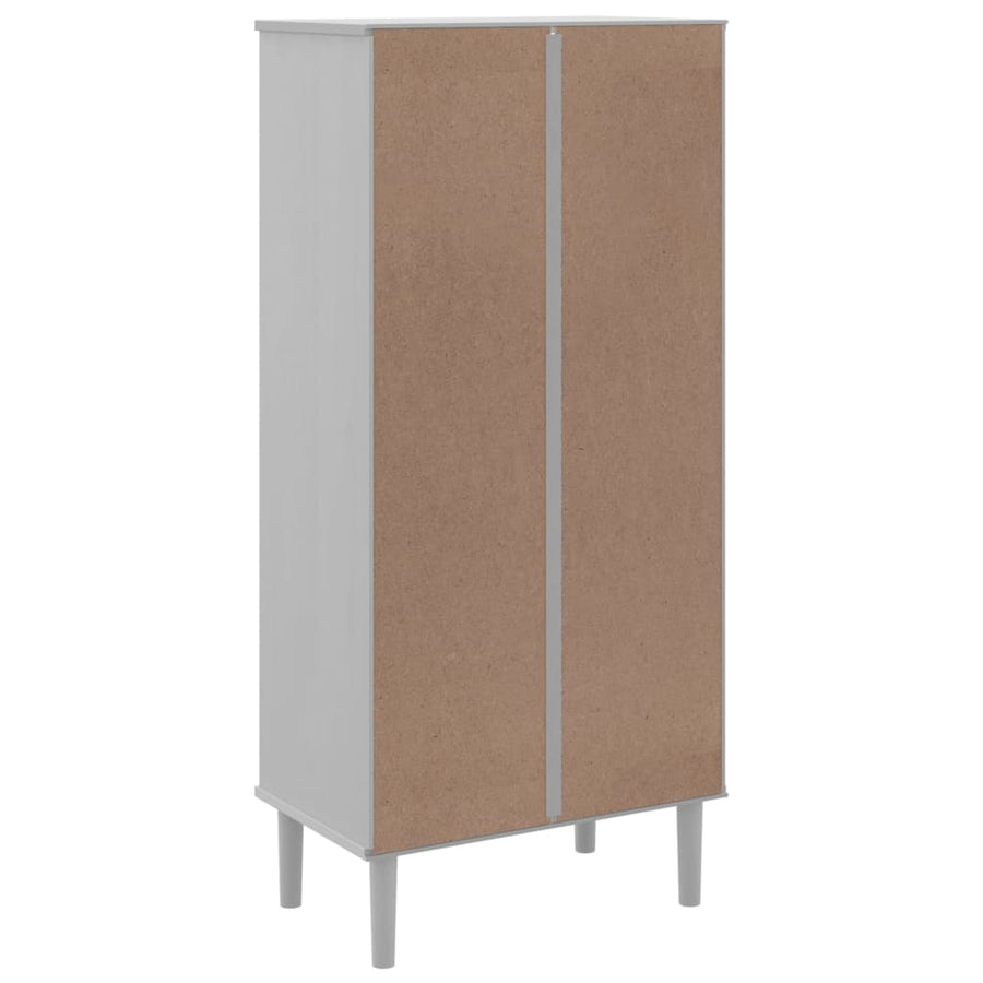 Boekenkast Senja Rattan-Look 60X35X30 Cm Grenenhout Wit