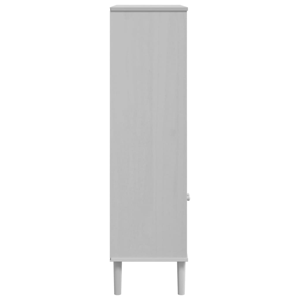 Boekenkast Senja Rattan-Look 90X35X30 Cm Grenenhout Wit