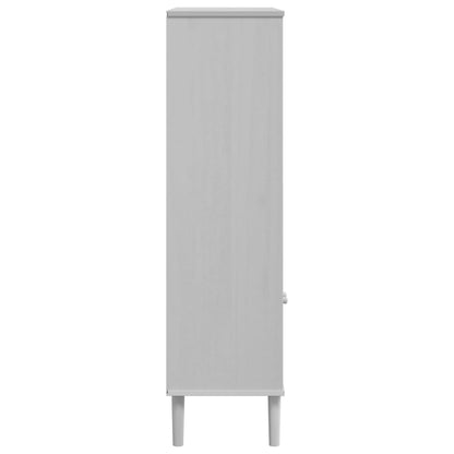 Boekenkast Senja Rattan-Look 90X35X30 Cm Grenenhout Wit