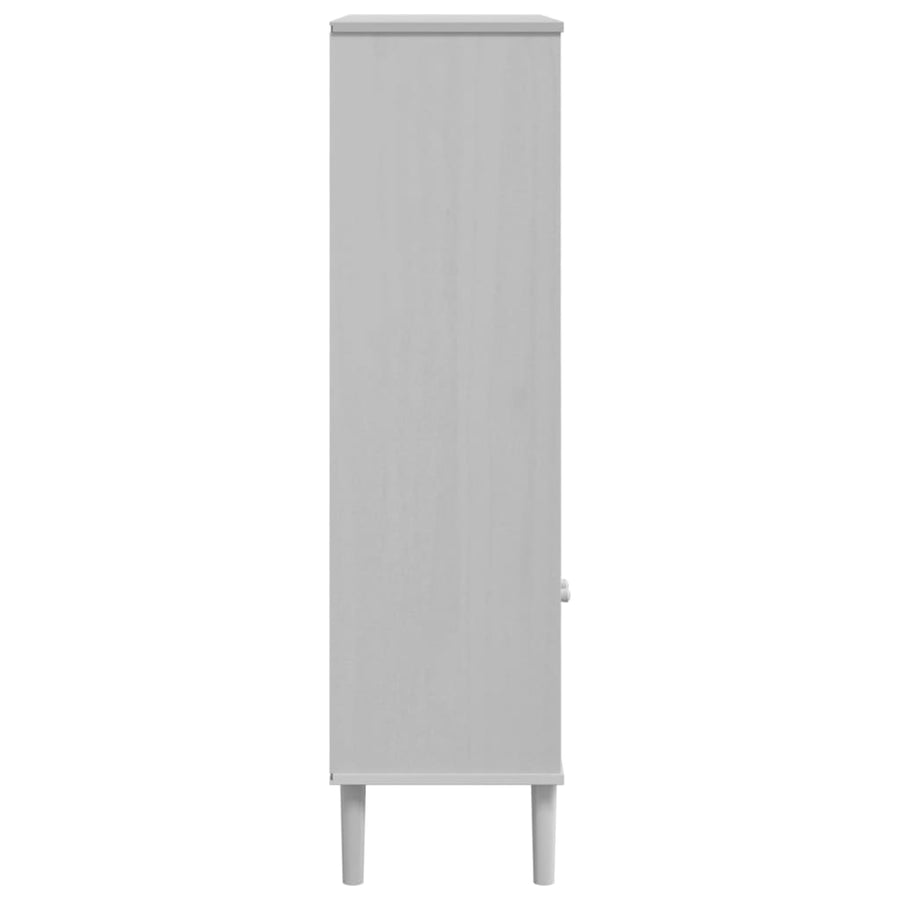 Boekenkast Senja Rattan-Look 90X35X30 Cm Grenenhout Wit
