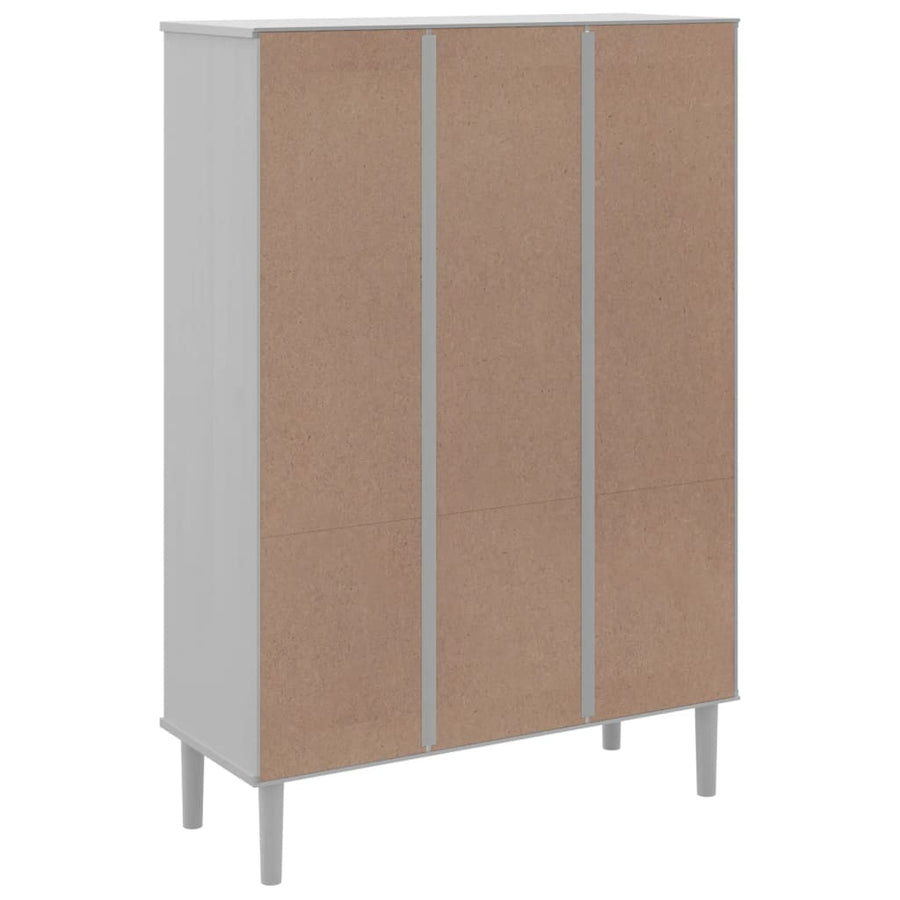 Boekenkast Senja Rattan-Look 90X35X30 Cm Grenenhout Wit