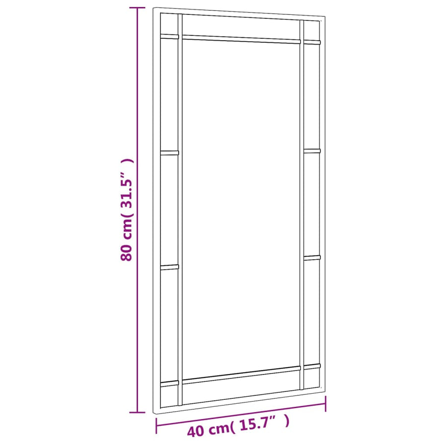 Wandspiegel Rechthoekig 40X80 Cm Ijzer Zwart
