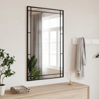 Rectangular Wall Mirror 60x100 cm Iron Black