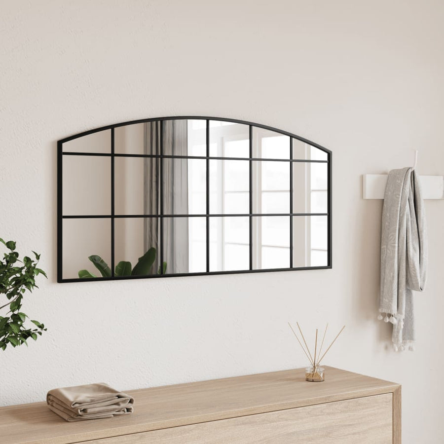 Wandspiegel Boog Ijzer Zwart 100 x 50 cm