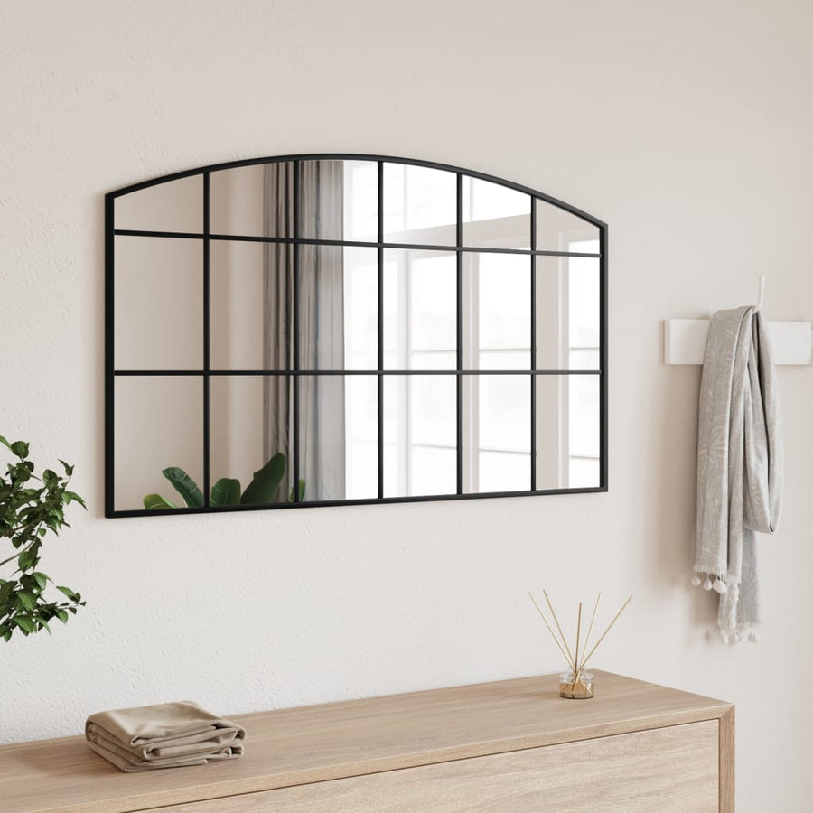 Wandspiegel Boog Ijzer Zwart 100 x 60 cm