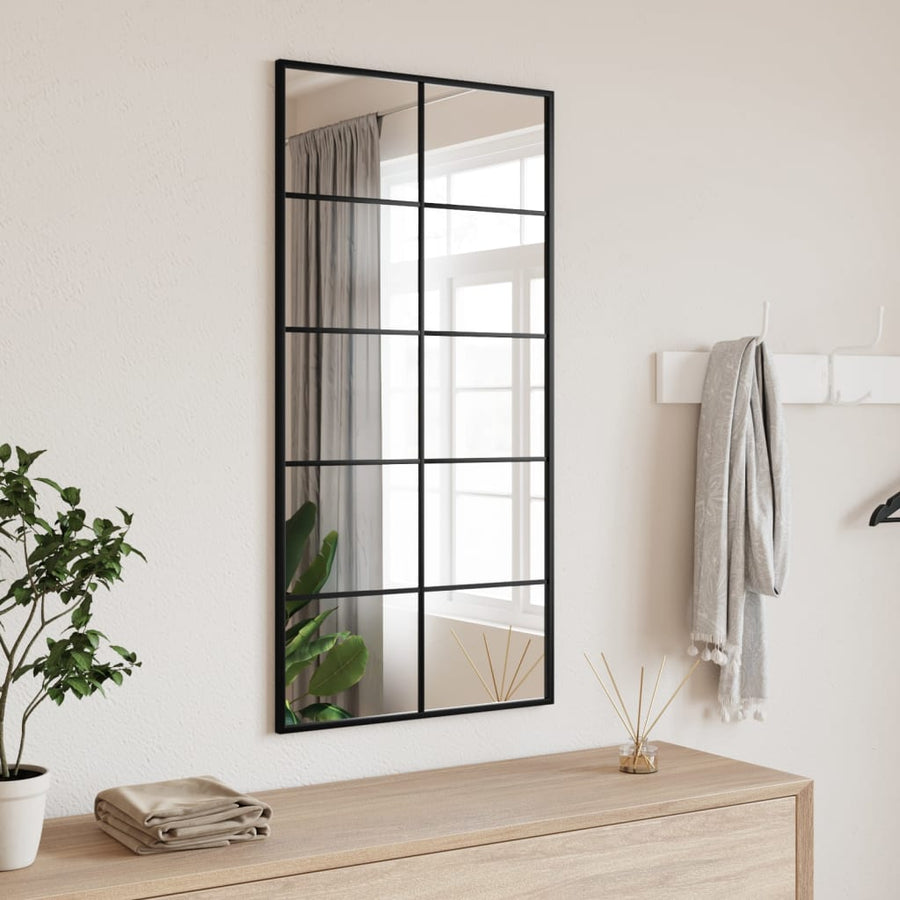 Wandspiegel Rechthoekig Ijzer Zwart 50 x 100 cm