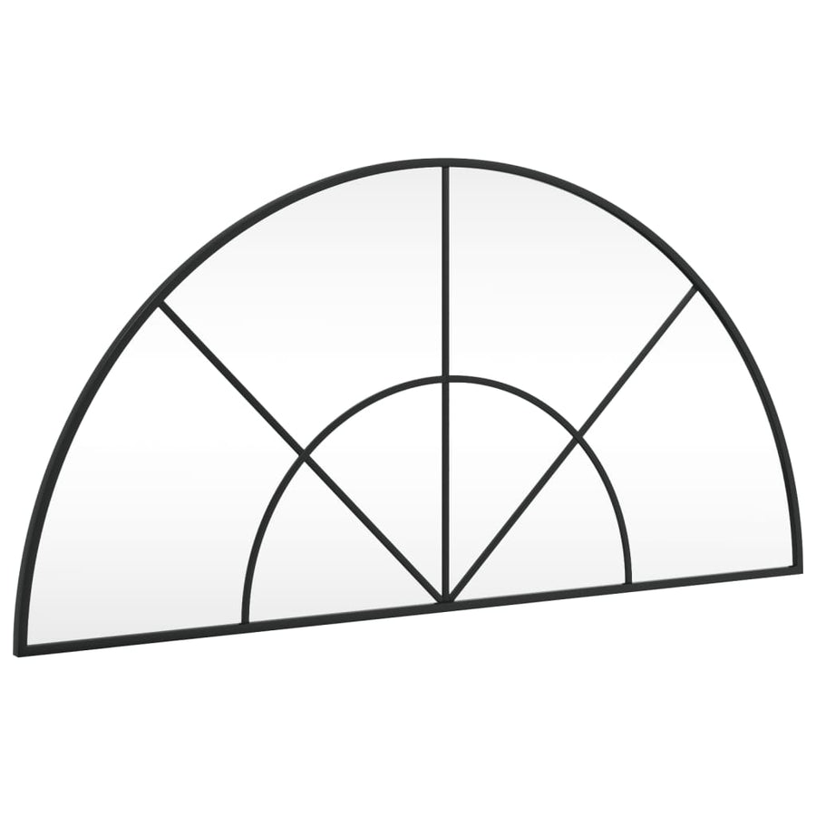 Wandspiegel Boog 100X50 Cm Ijzer Zwart