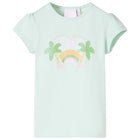 Kindershirt 116 lichtmint katoen