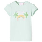 Kindershirt 116 lichtmint katoen