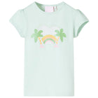 Kindershirt 128 lichtmint katoen