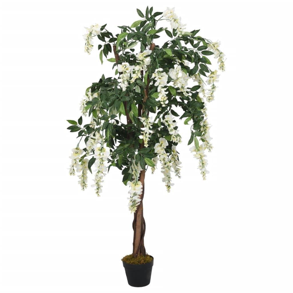 Kunstplant Wisteria 1260 Bladeren 180 Cm Groen En Wit
