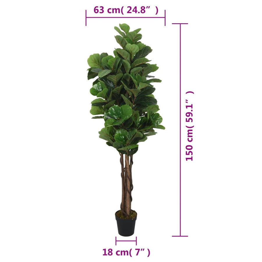 Kunstplant Vijgenboom 180 Bladeren 150 Cm Groen