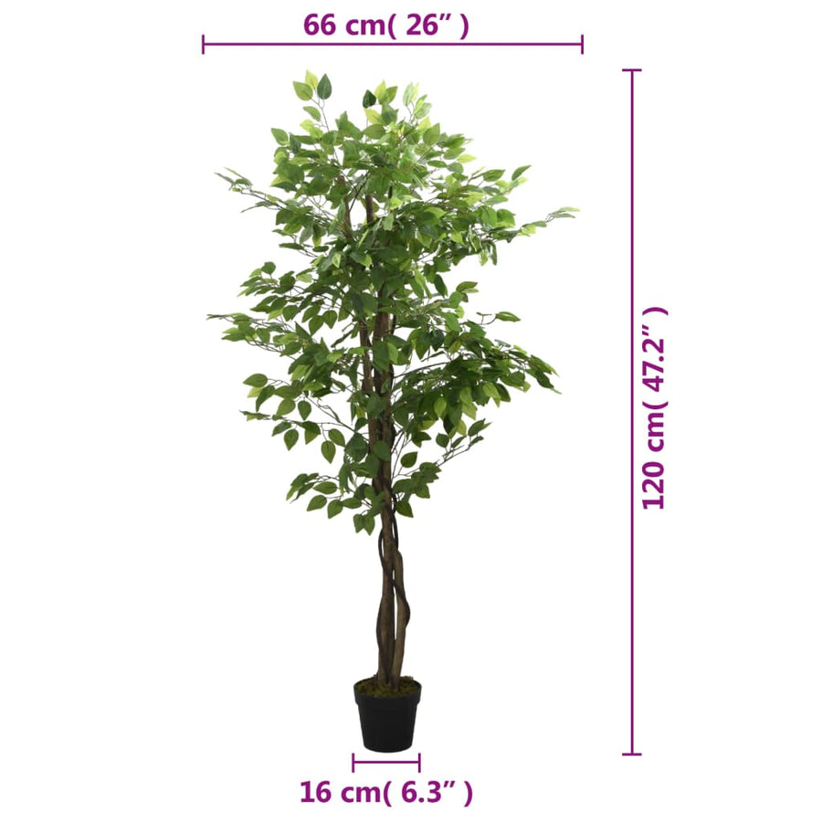 Kunstplant Ficus 630 Bladeren 120 Cm Groen