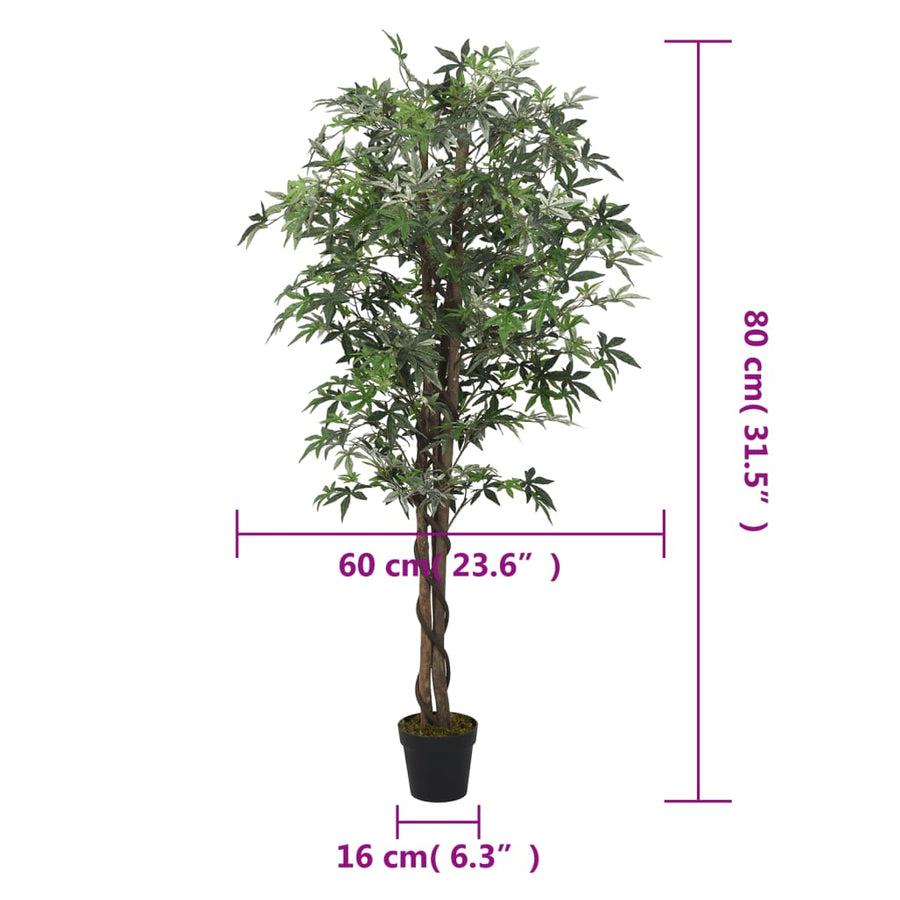 Kunstplant Esdoornboom 224 Bladeren 80 Cm Groen
