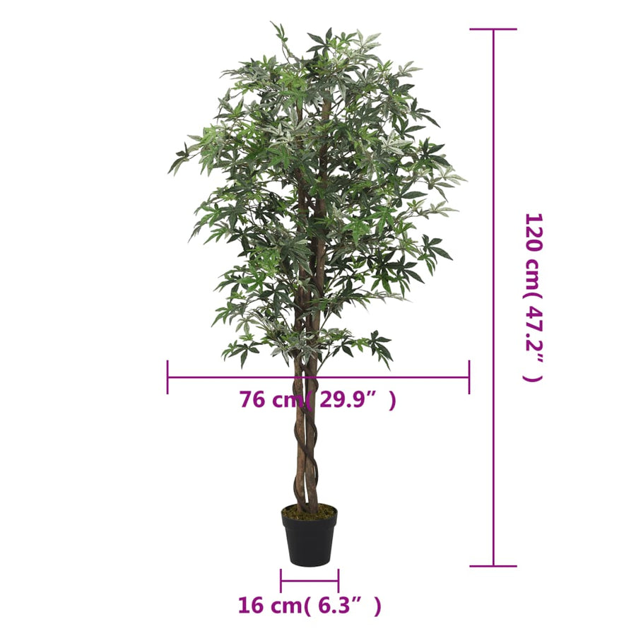 Kunstplant Esdoornboom 336 Bladeren 120 Cm Groen