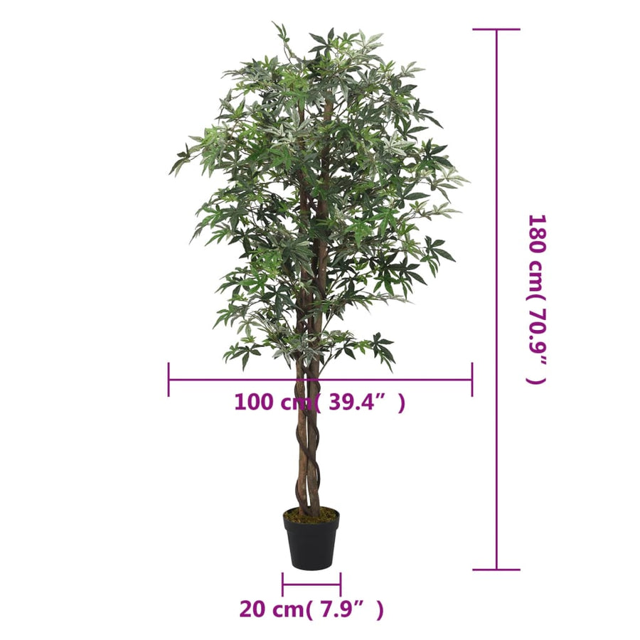 Kunstplant Esdoornboom 672 Bladeren 180 Cm Groen