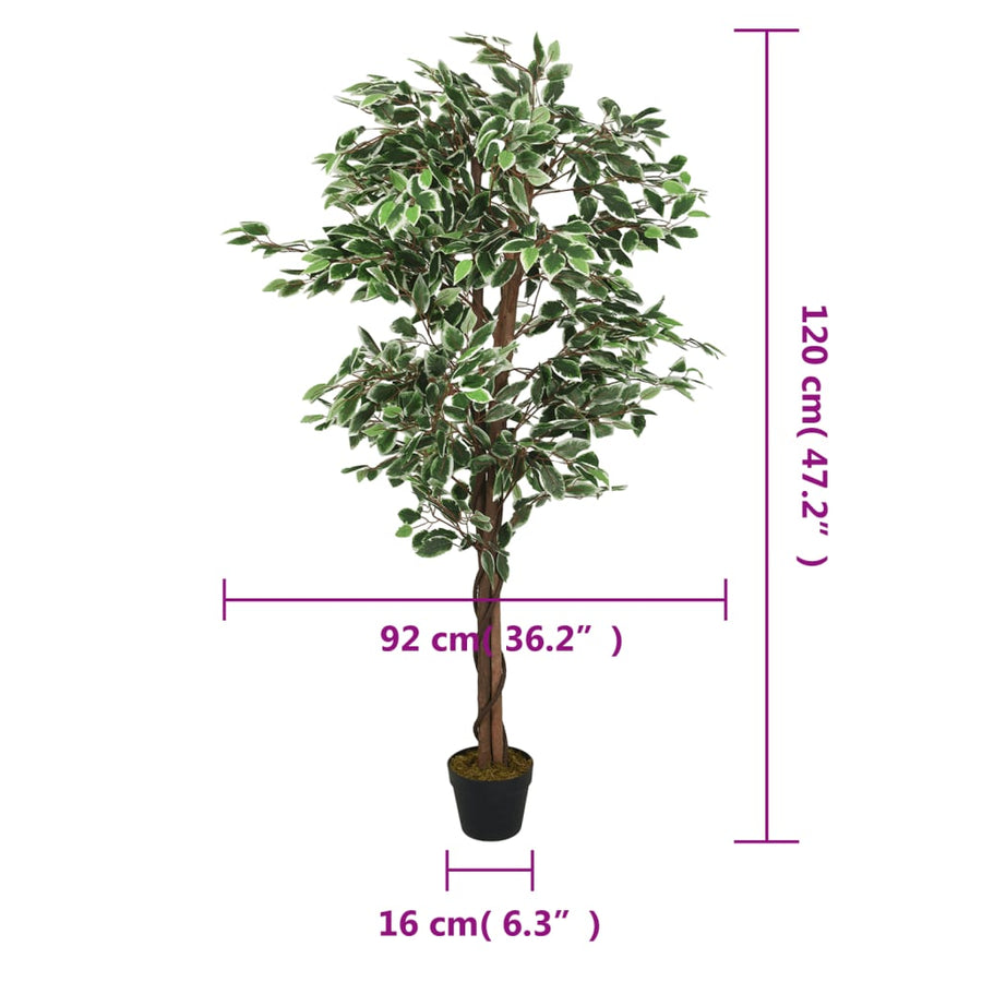Kunstplant Ficus 630 Bladeren 120 Cm Groen