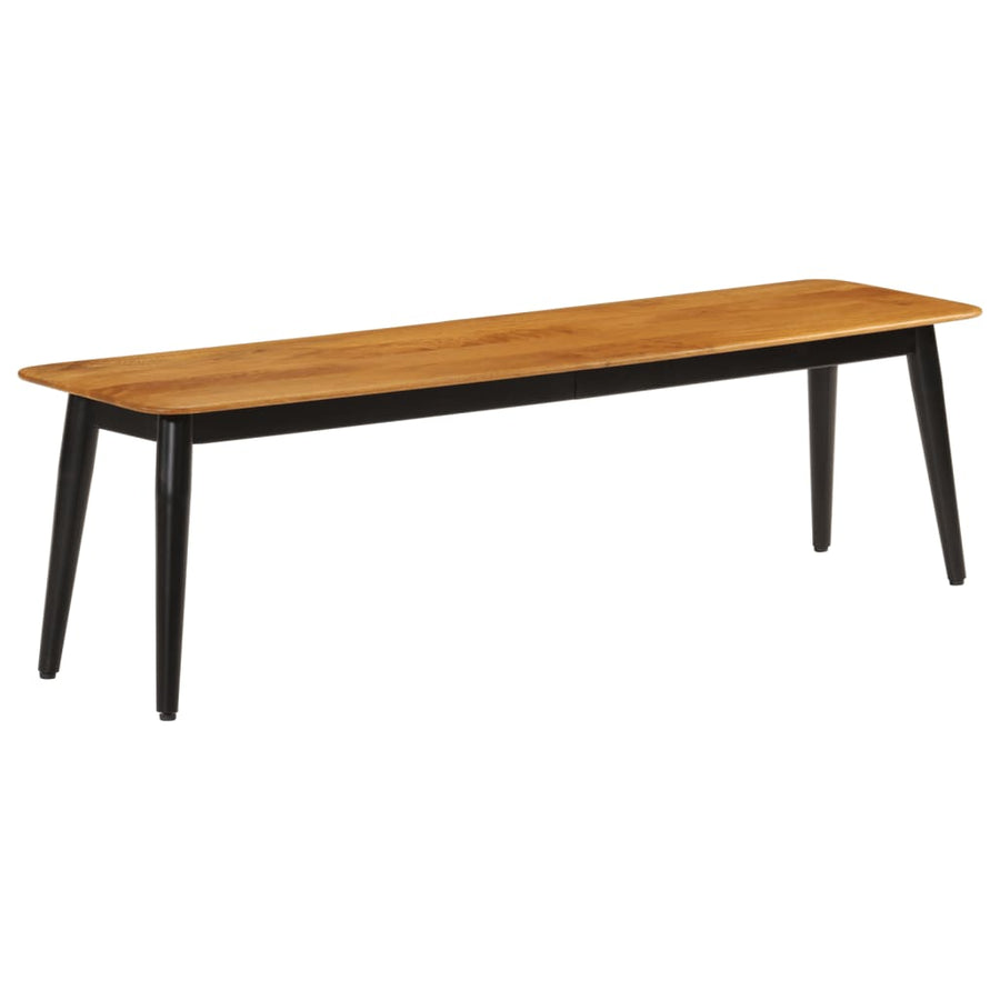 Bankje 160x40x45 cm massief mangohout en ijzer Donkerbruin
