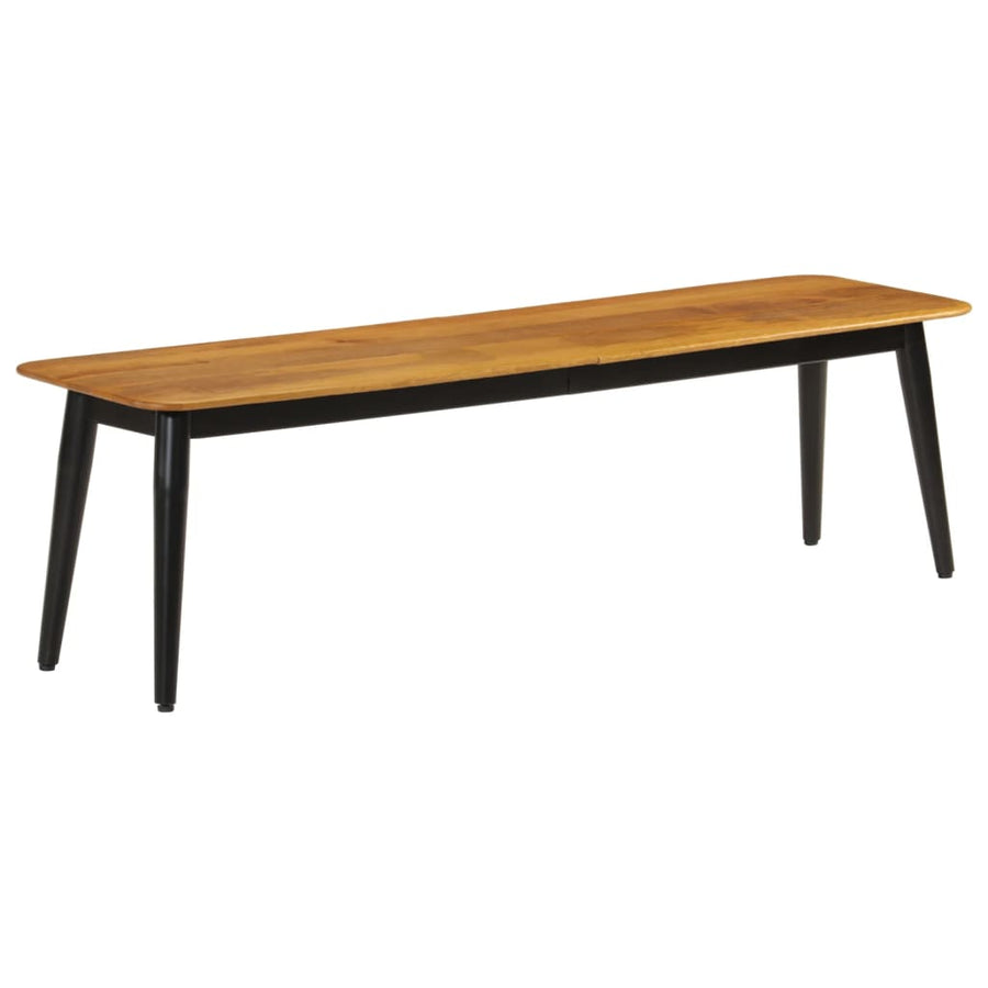 Bankje 160x40x45 cm massief mangohout en ijzer Donkerbruin