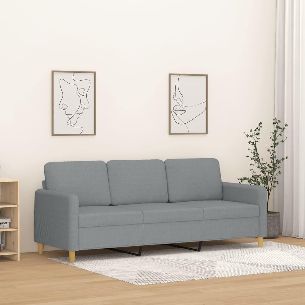 Driezitsbank Stof 180 cm Lichtgrijs