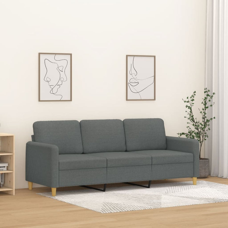 Driezitsbank Stof 180 cm Donkergrijs
