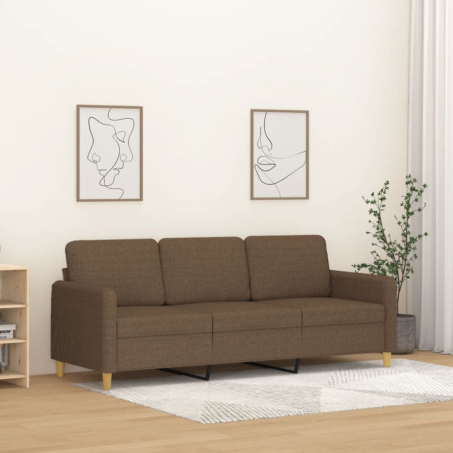 Driezitsbank Stof 180 cm Bruin
