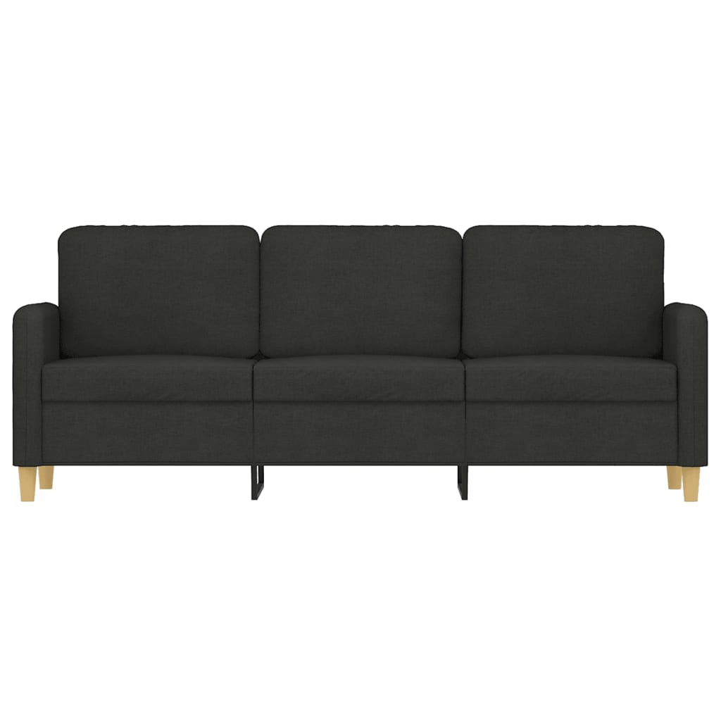 Driezitsbank Stof 180 cm Zwart