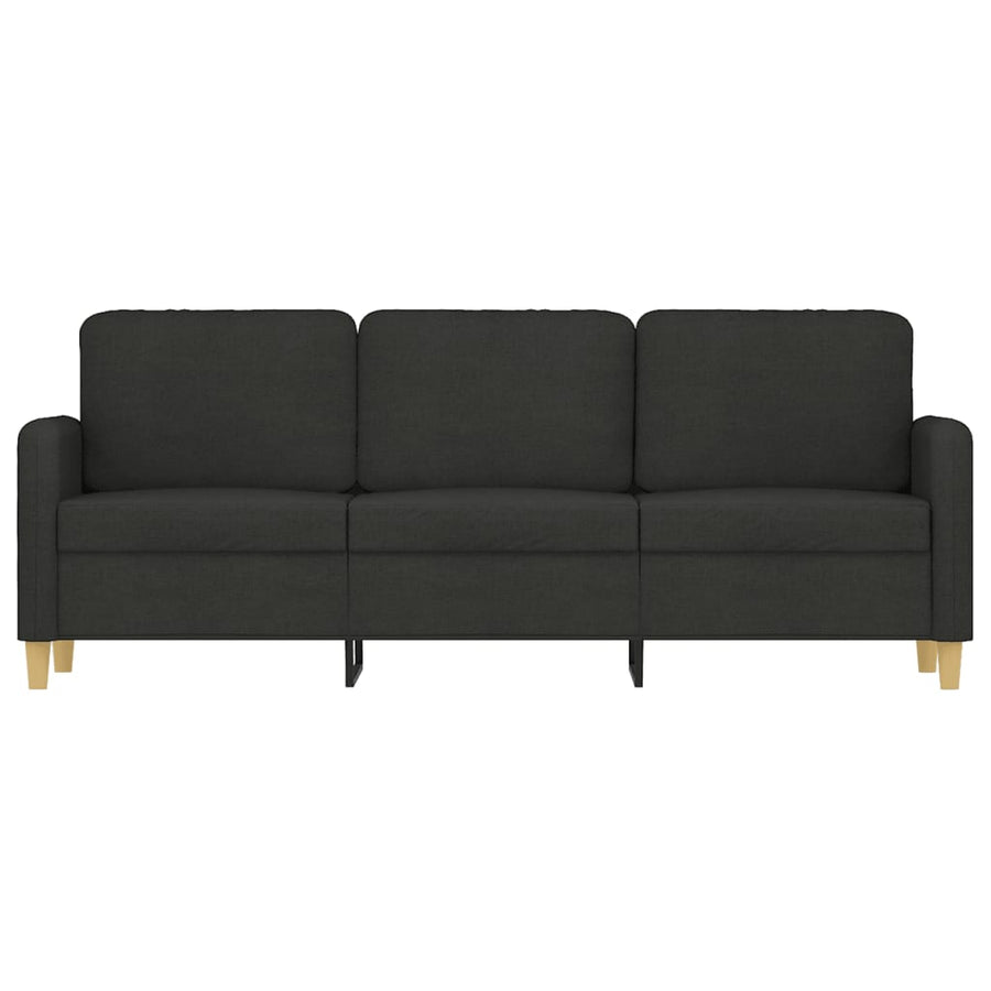 Driezitsbank Stof 180 cm Zwart