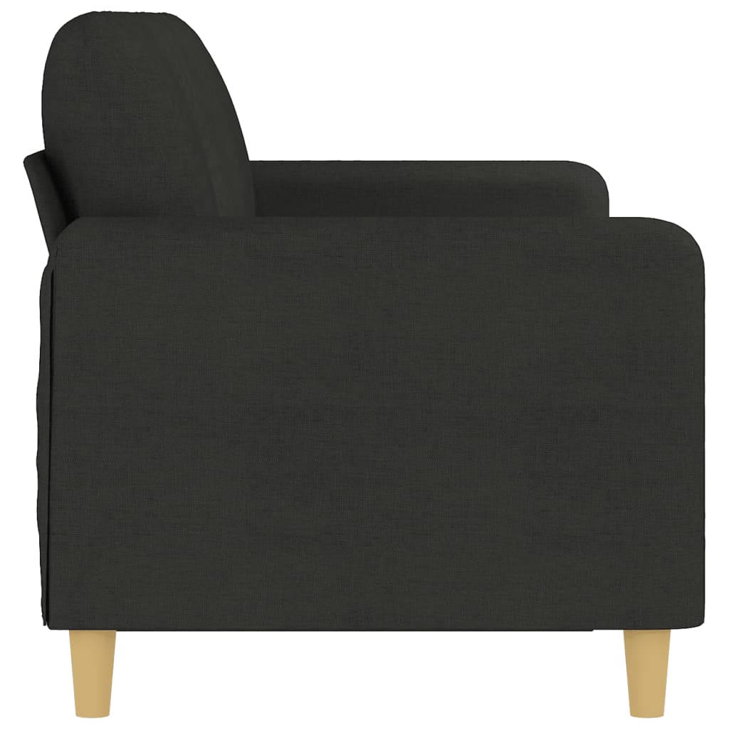 Driezitsbank Stof 180 cm Zwart