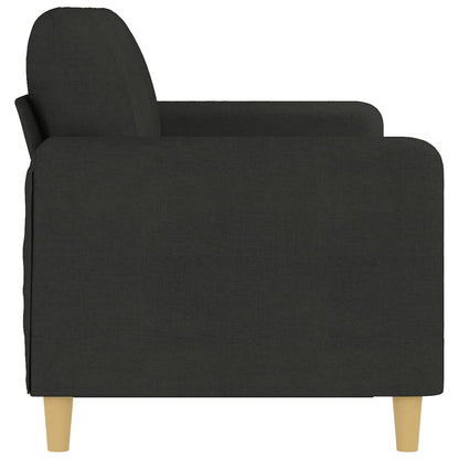 Driezitsbank Stof 180 cm Zwart