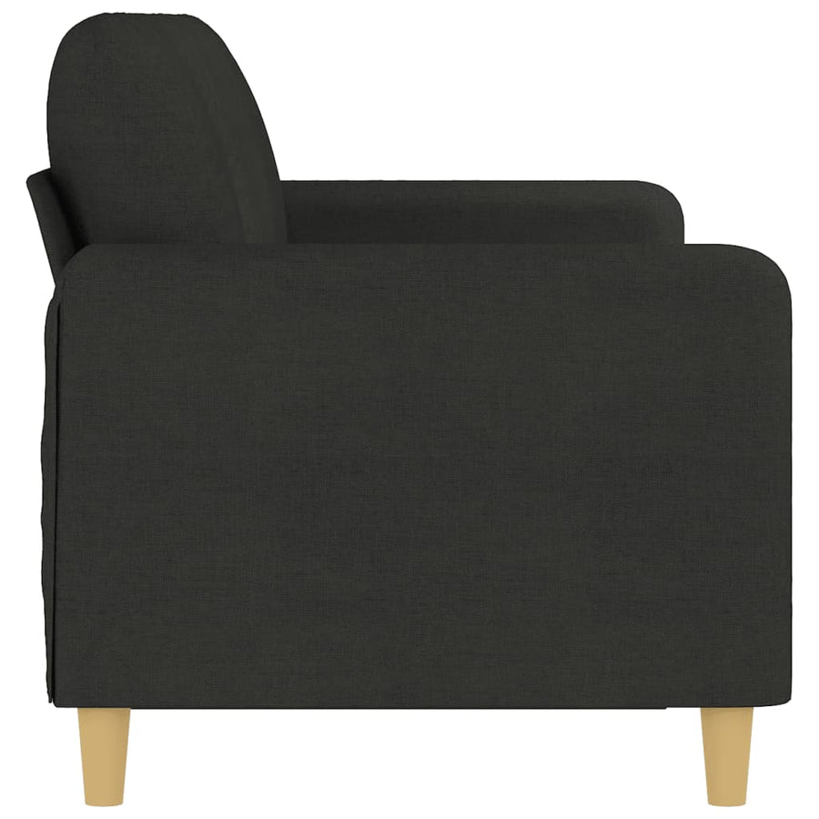 Driezitsbank Stof 180 cm Zwart