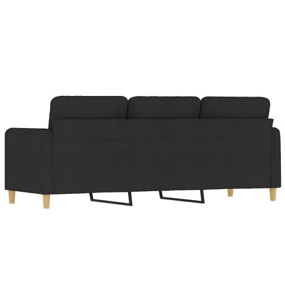Driezitsbank Stof 180 cm Zwart
