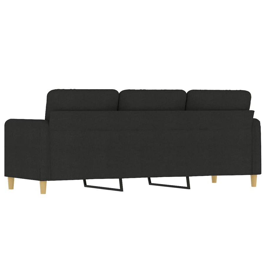 Driezitsbank Stof 180 cm Zwart