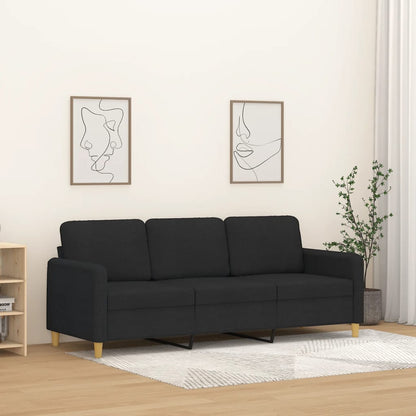 Driezitsbank Stof 180 cm Zwart